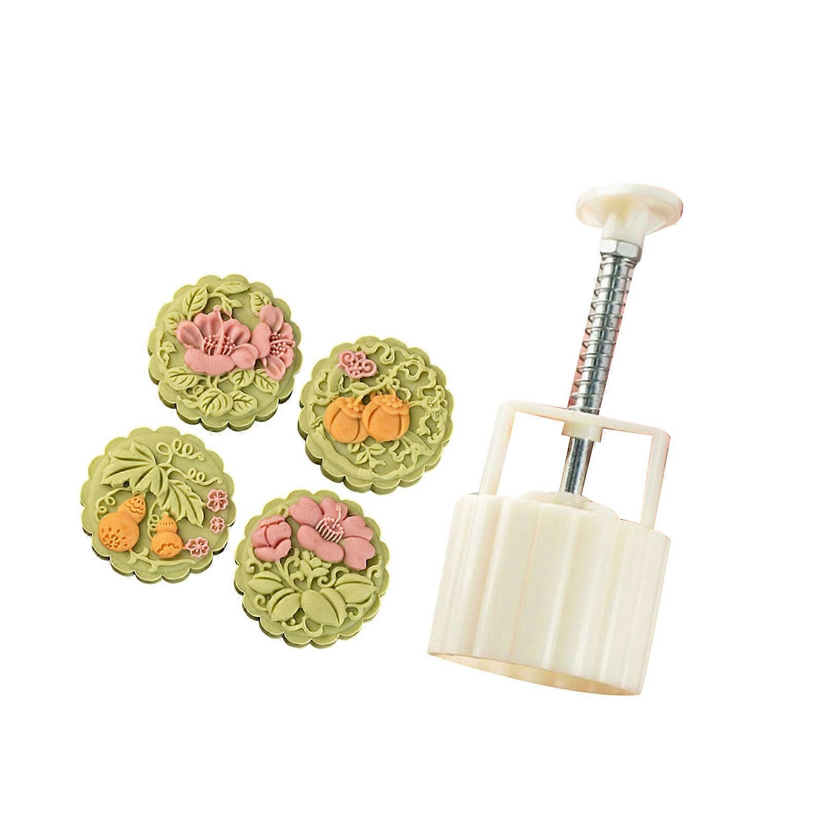Multiple Pattern Mooncakes Crafting Tool Kitchen Crafts Mooncakes Mould with 3D Pattern Stable Home Dessert Baking Mould Multicolor