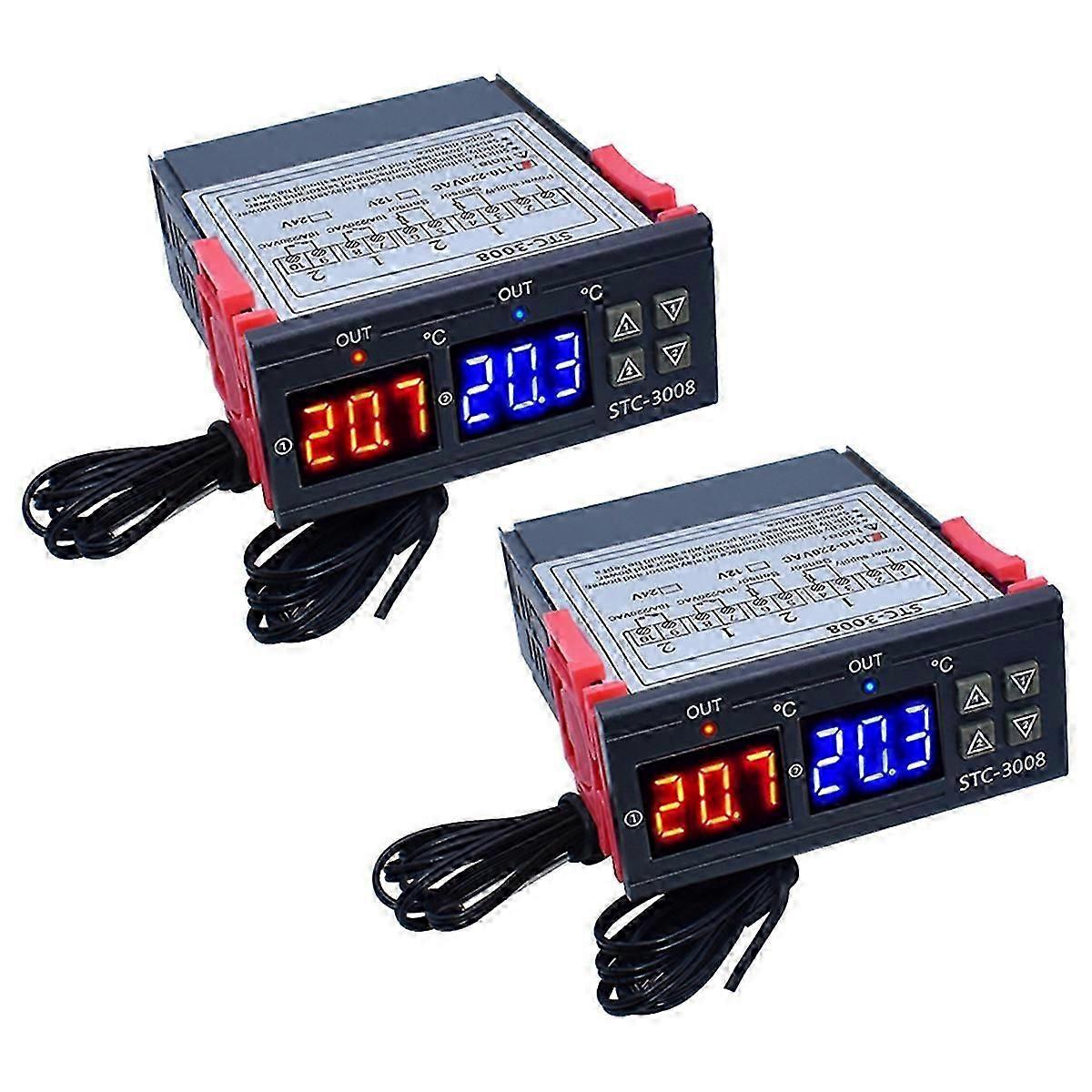 Dual Digital -3008 Temperature Controller Two Relay Output,B