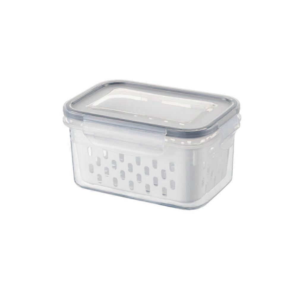 Fruit And Vegetable Refrigerator Storage Container, Double Drain Basket Microwave Freezer