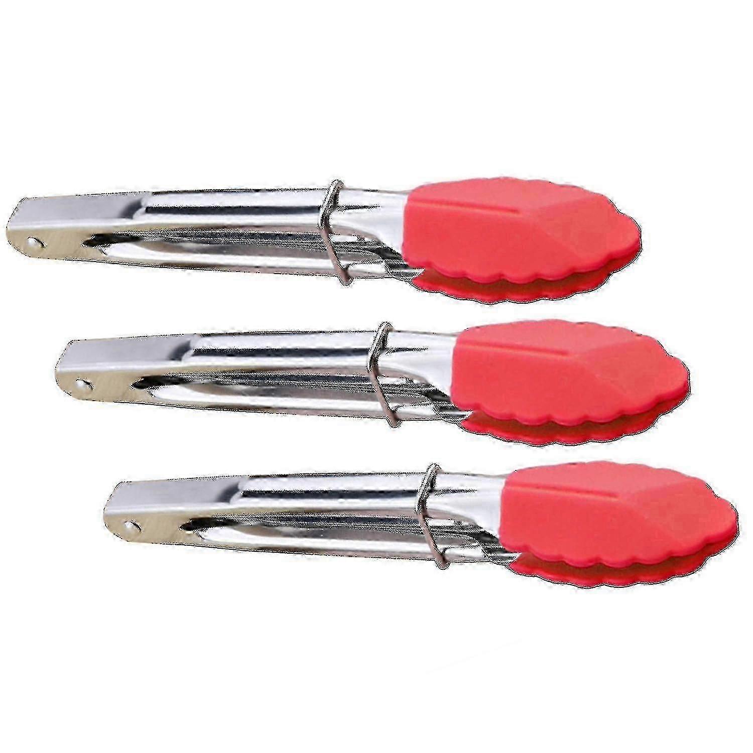 Small Serving Tongs Set Of 3 With Silicone Tips