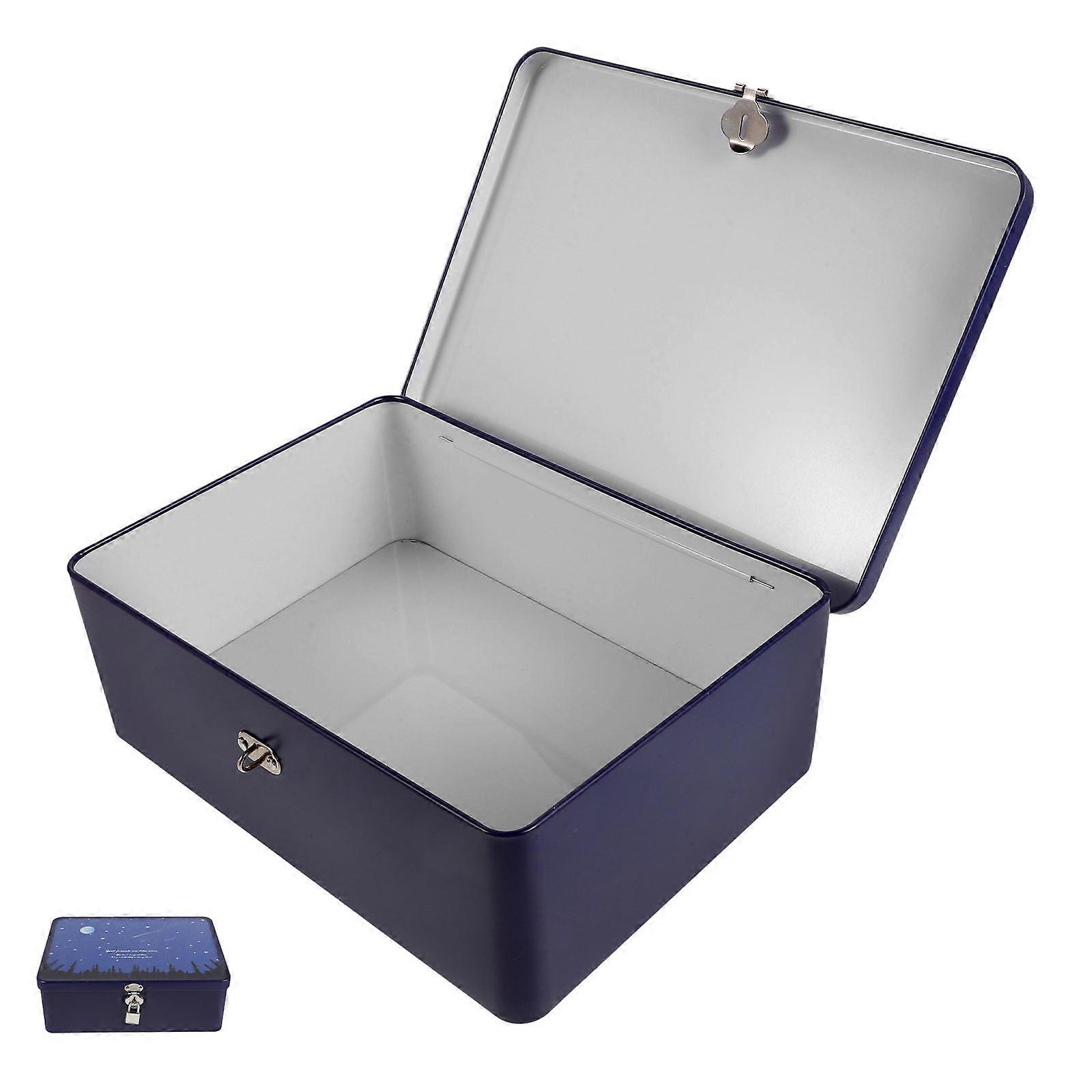 Multipurpose Iron Lockable Storage Box for Desk Organization