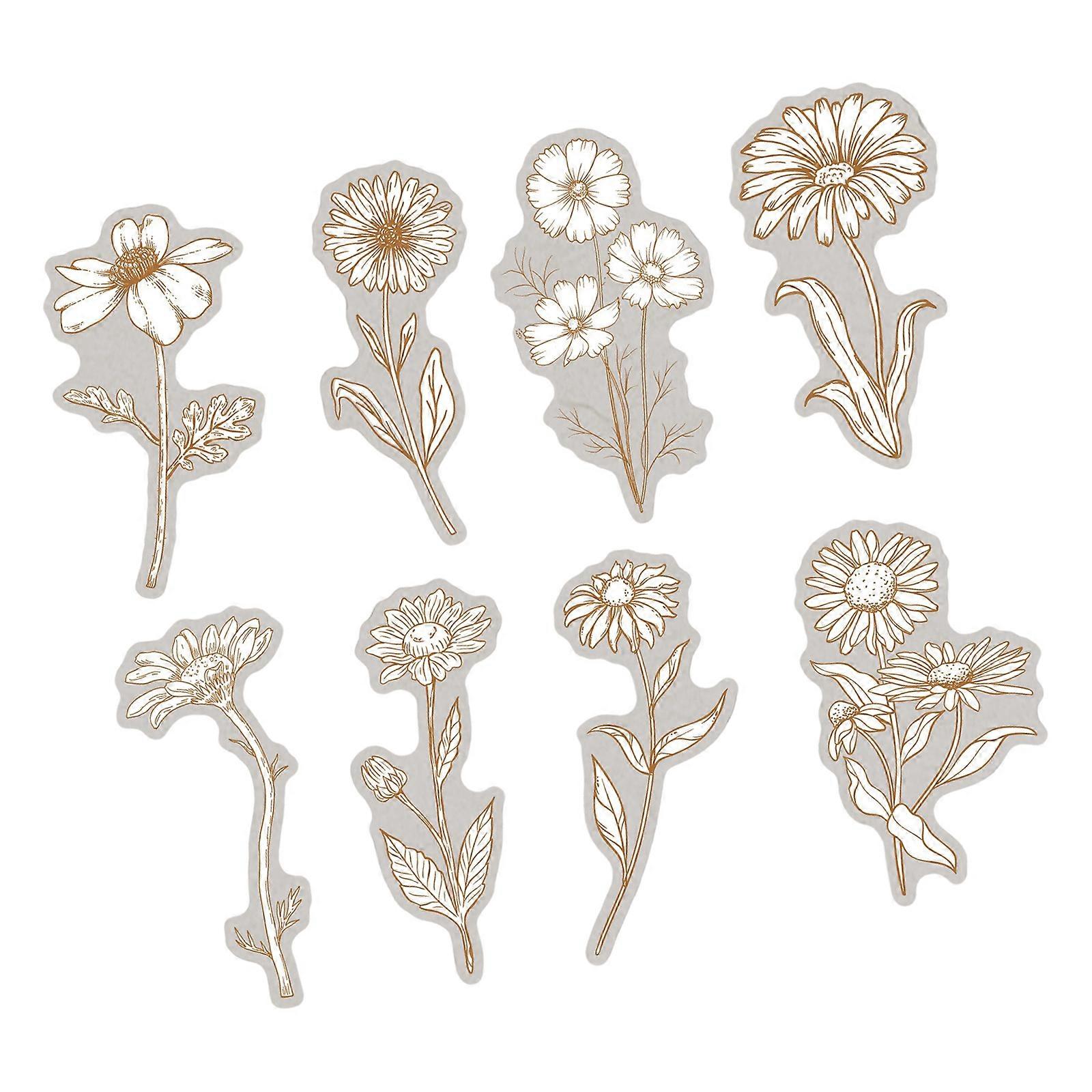 Not Residuing Removable Scrapbook Sticker with Colorful Flower Pattern Suitable for Decorating and Personalizations Multicolor