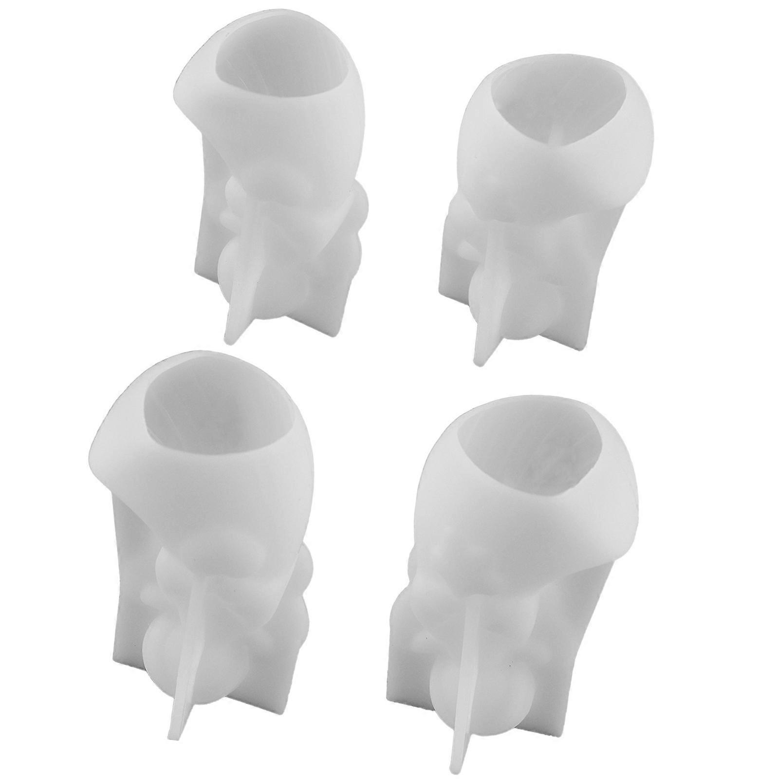 4Pieces Silicone Mould with Easy Demold Process Ideal for Creating Beautiful Soap Decorations Multicolor