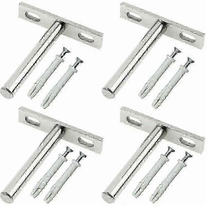 4 Pcs 3 Inch Floating Shelf Bracket Blind Shelf Bracket Hidden Brackets for Floating Wood Shelves - Screws and Wall Plugs Included