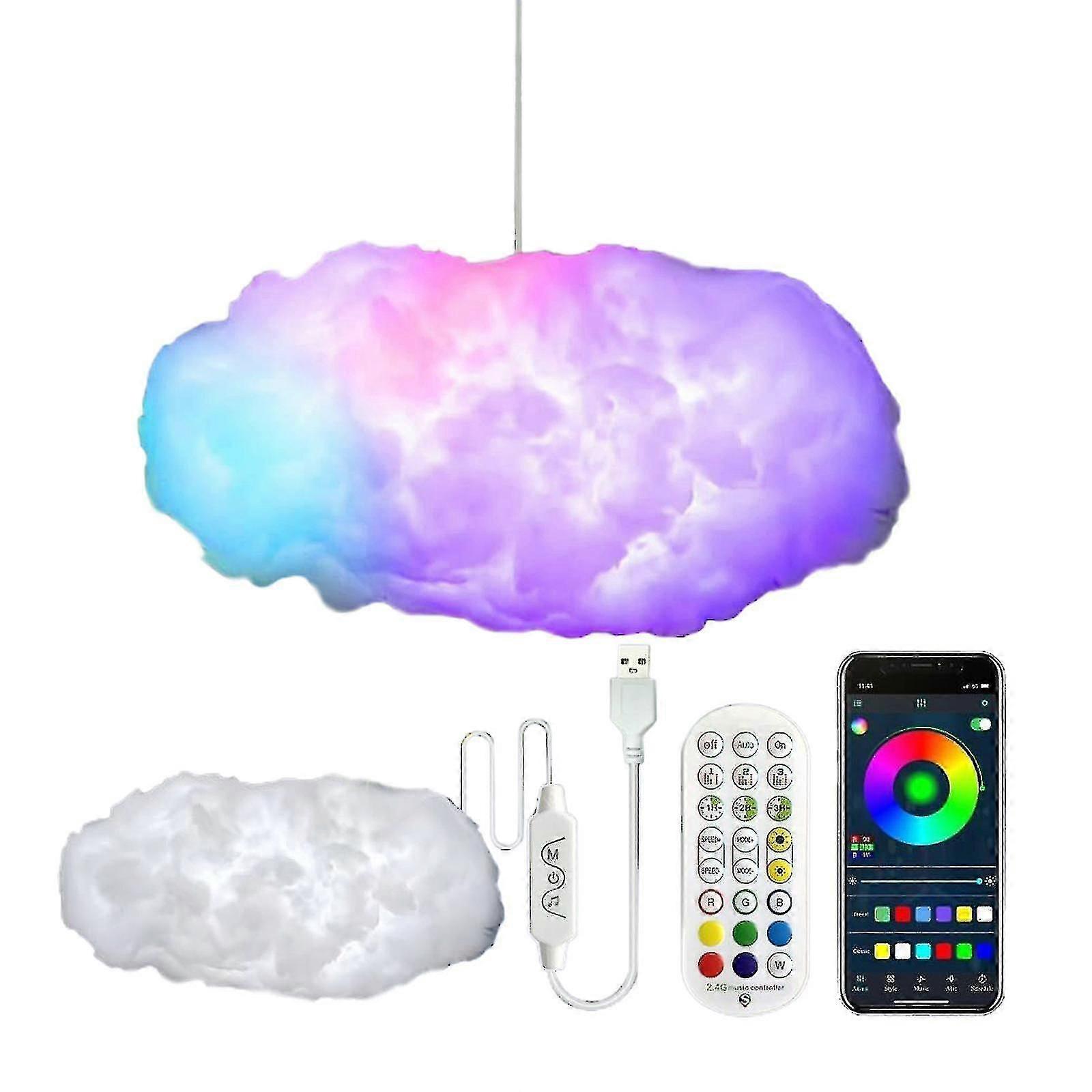3d Cloud Lightning Cloud Lamp Music Multi Color Lightning Variable Light Wireless Remote Control Bedroom Pendant Lamp