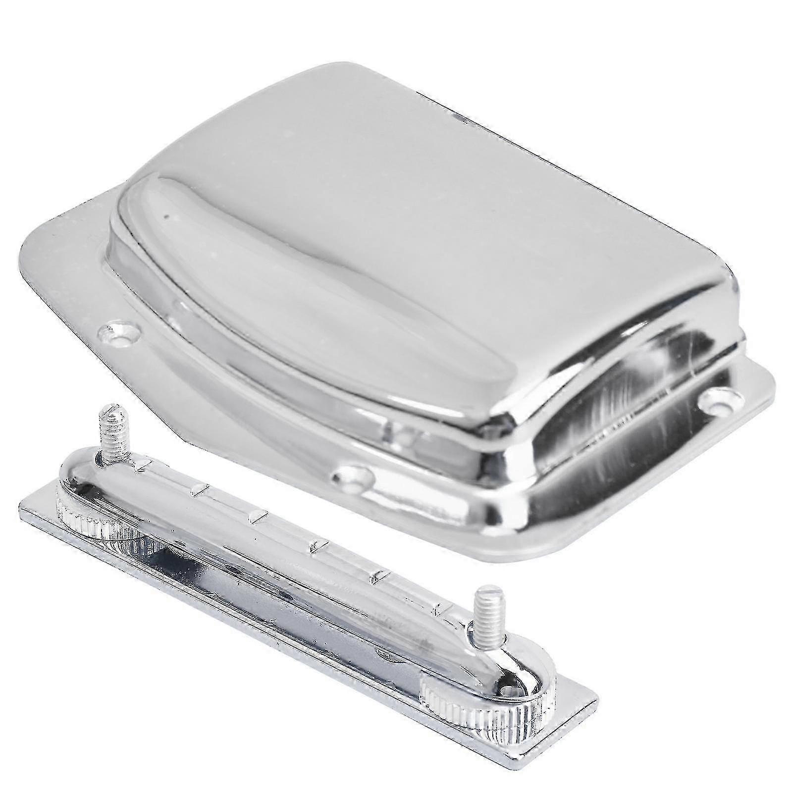 Adjustable Fixed Bridge Tailpiece Metal for Electric Guitar with Protective Cover ShellSilver