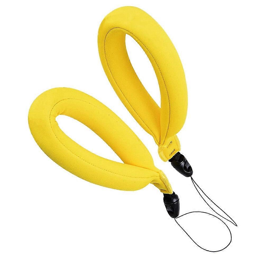 2pcs Waterproof Camera Float Strap Universal Floating Wristband Buoyancy Belt for Underwater Cameras Olympus Camcorders Smartphone (Yellow)