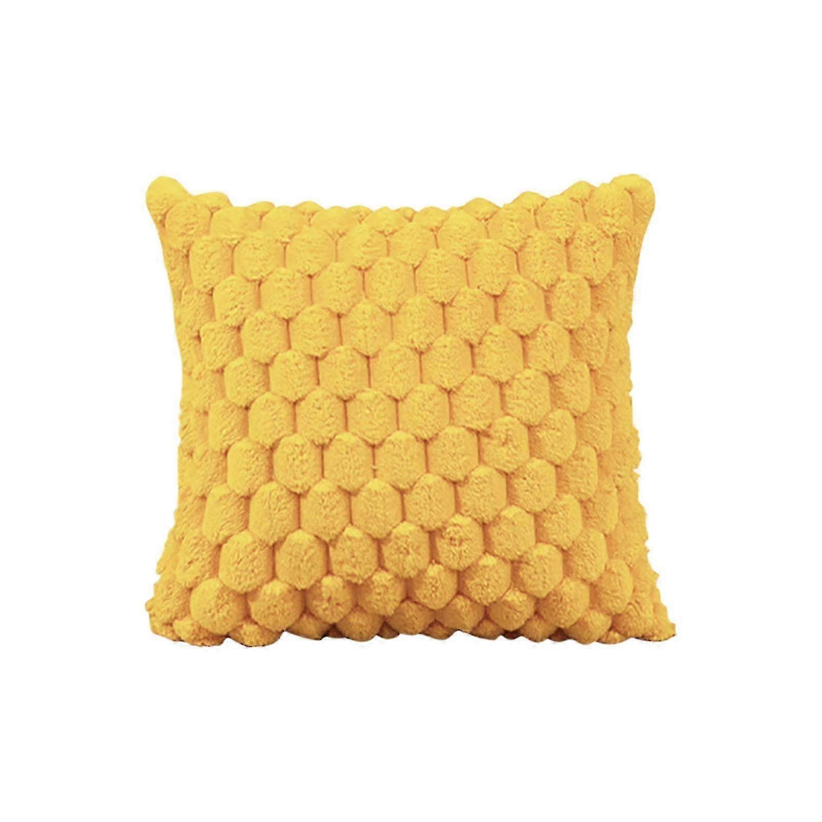 x Snowflake Velvet Weaving Lumbar Support Pillow for Office Sofa and Bedside, Solid Color Cushion Cover