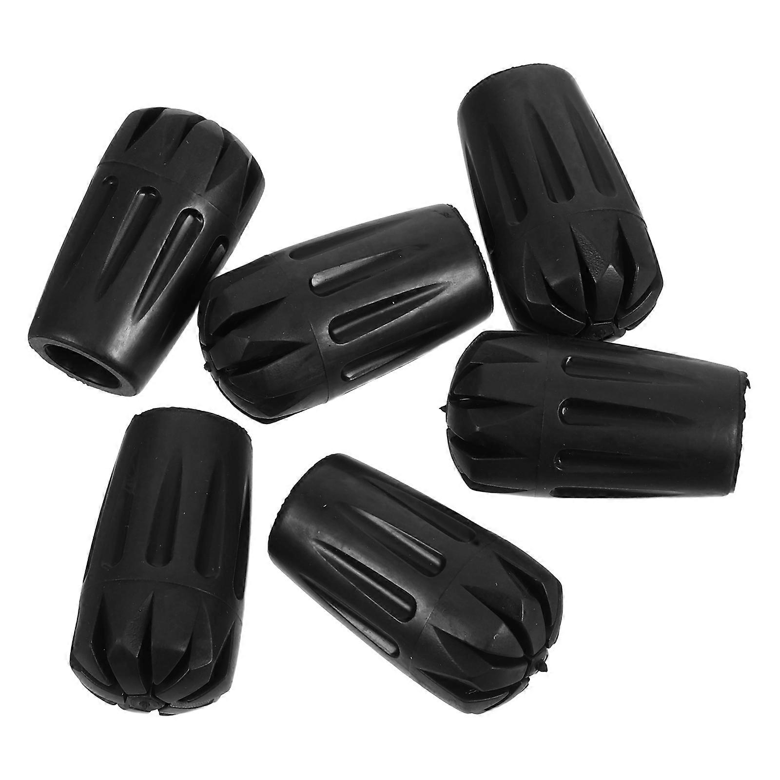 Walking Stick Tips Replacement for Trekking Poles Shock Absorbing 6Pcs Black