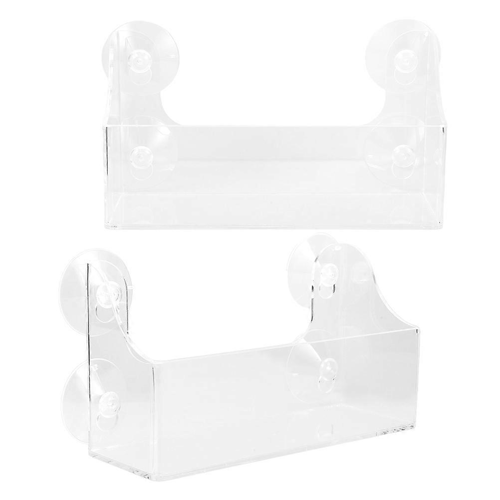 2Pcs Suction Cup Fridge Organizer Acrylic Rack for Storage Transparent