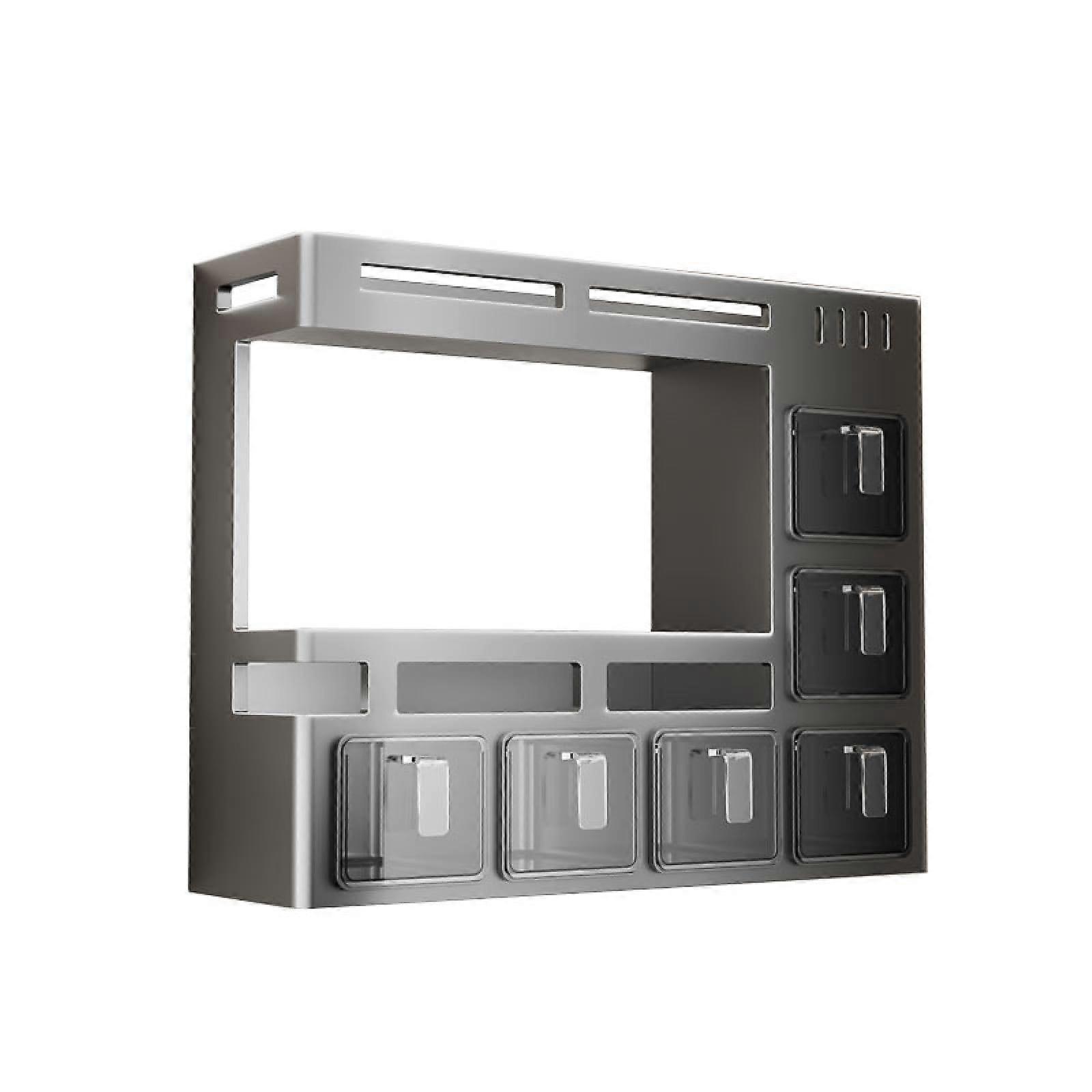 Spice Rack Organizer NoDrill 3Tier Vertical SlideOut Storage with Jars Rustproof Aluminum