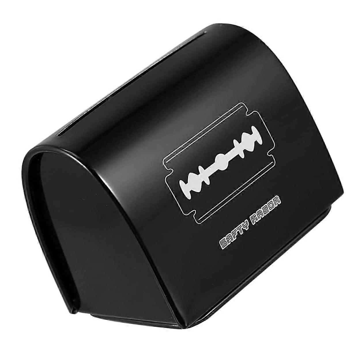 Razor Blade Disposal Case Durable Iron Safe Storage for Double Edge Safety Razor Black Finish