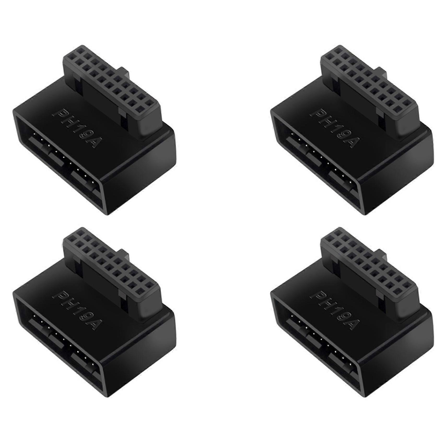 4X PH19A USB 3.0 Internal Header USB3.0 19/20P Socket 90 Degree Adapter Converter for Computer Motherboard