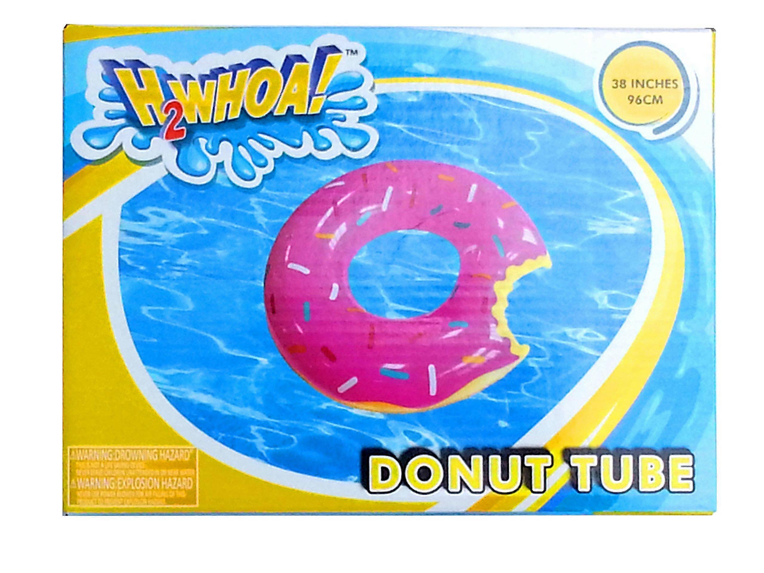 Inflatable Strawberry Donut Pool Float Ring, Large 3Ft, Vibrant Design, Durable and Comfortable
