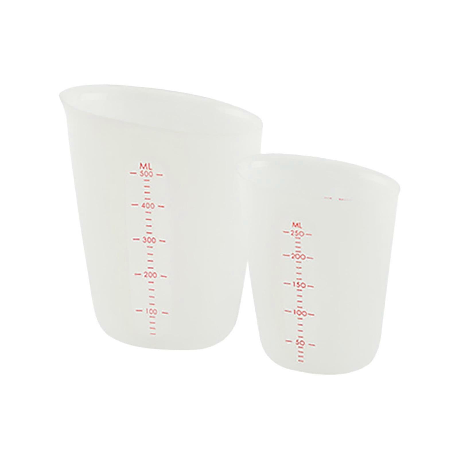 Dusknt Silicone Measuring Cup Set - 2X Soft Graduated Cups, White DIY Making Tool
