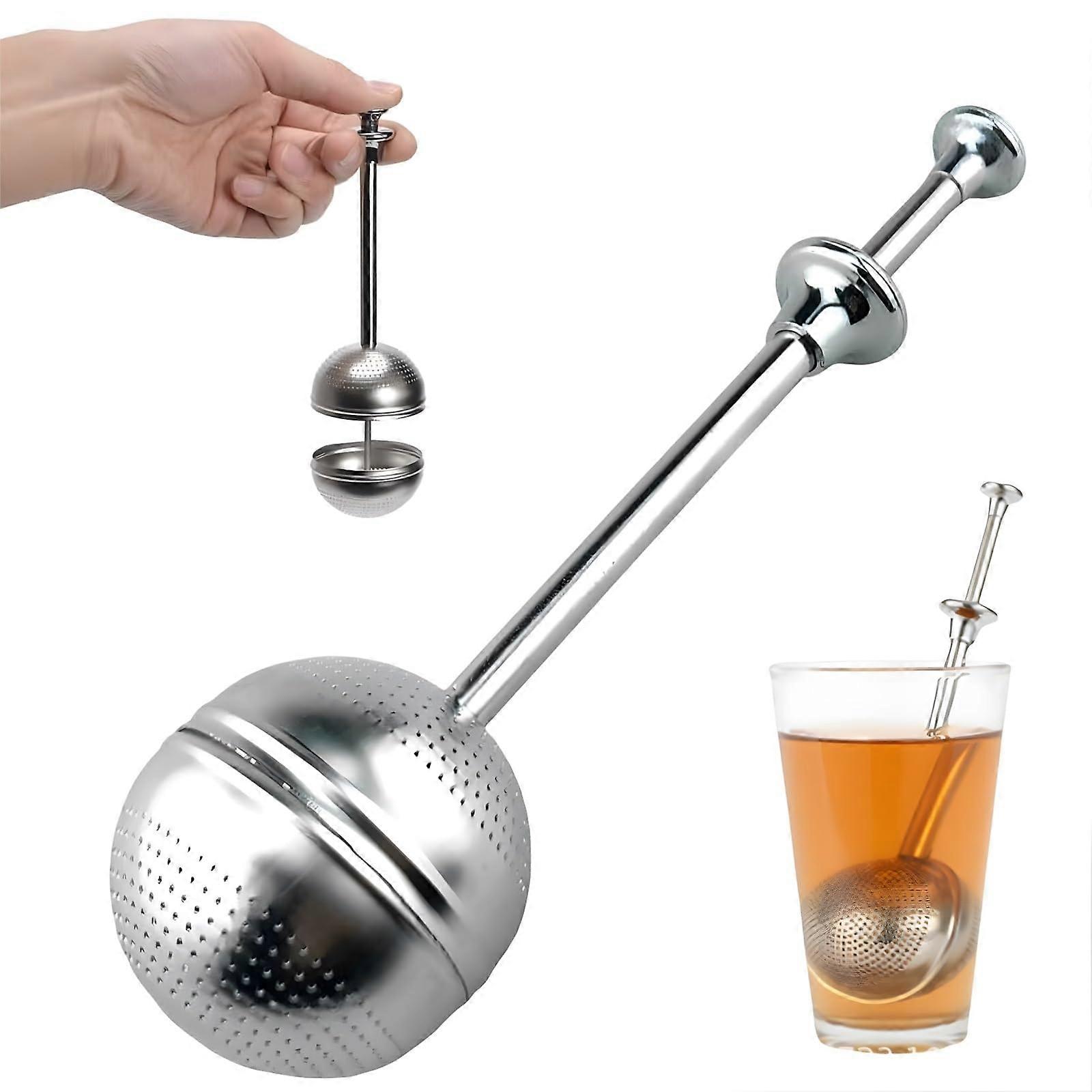 Stainless Steel Loose Leaf Tea Infuser with Telescopic Handle, Reusable Fine Mesh Strainer 1PCS