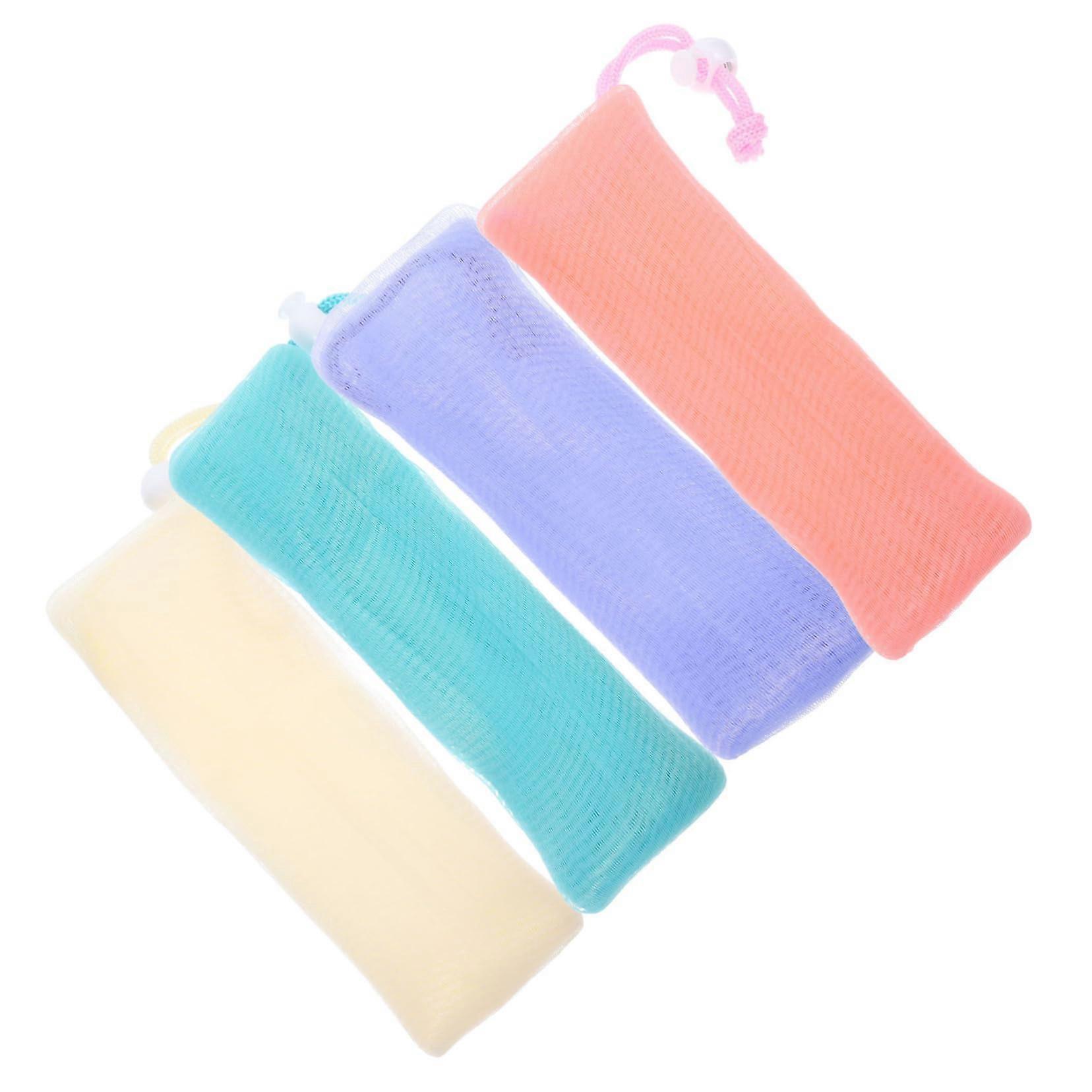 4pcs Mesh Soap Saver Bag with Gentle Exfoliation and QuickDrying Design for Shower and Travel