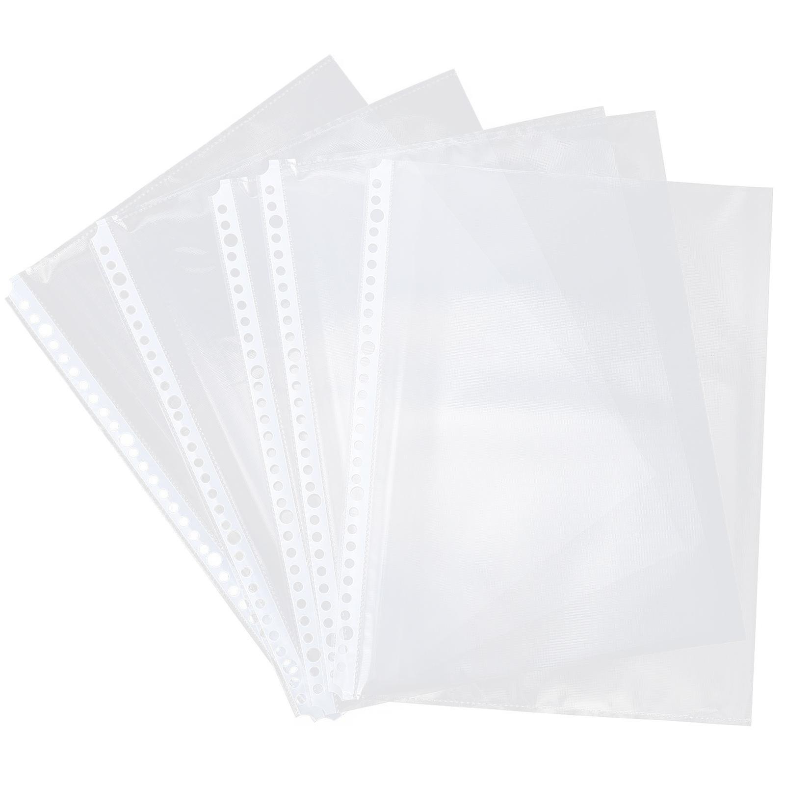 100Pcs Binder Pockets Practical Binder Loose Leaf Bags Clear A4 Files Protector