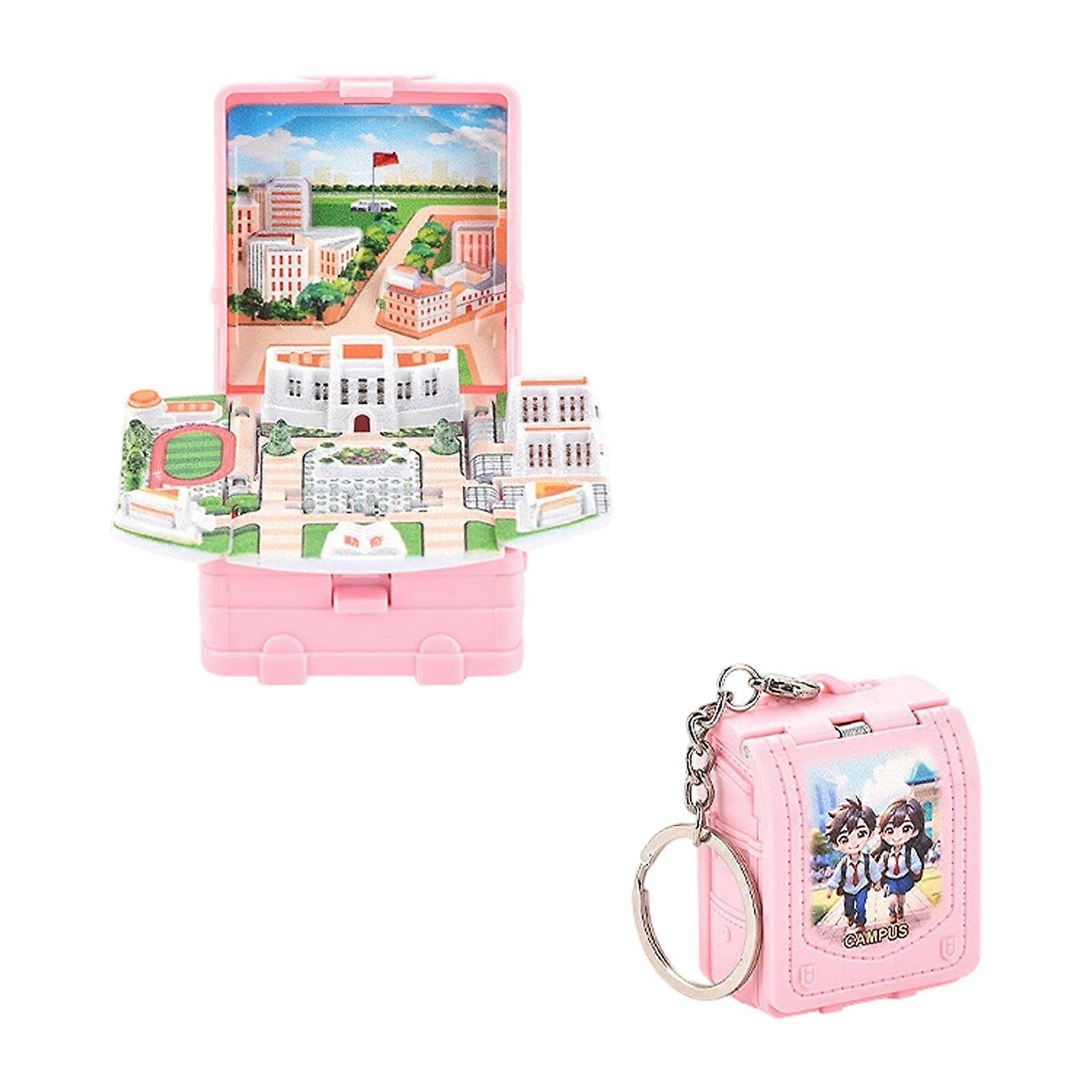 Portable Construction Keychain Featuring Detachable Room And Child Friendly Materials Multicolor