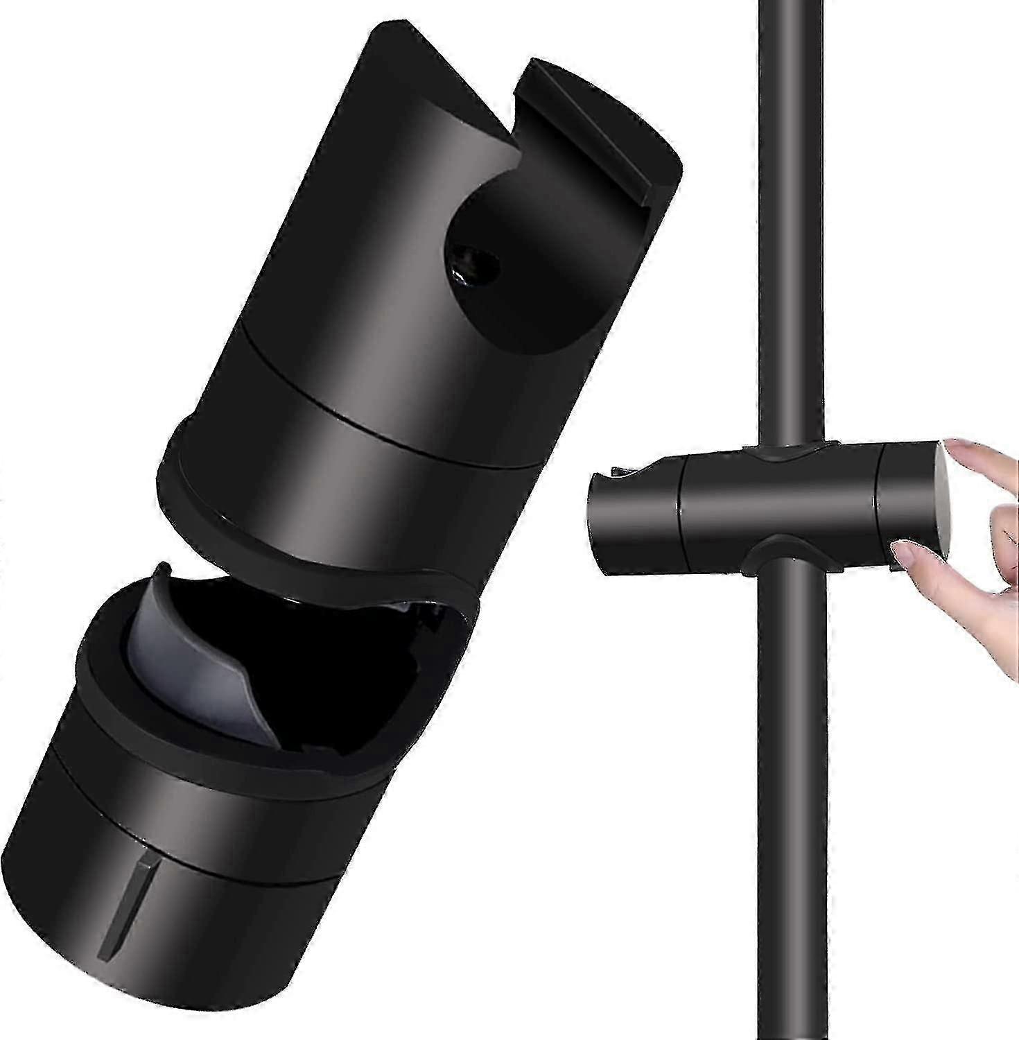 ABS Shower Head Holder for 18-25mm Shower Bar, Solid Black Mount