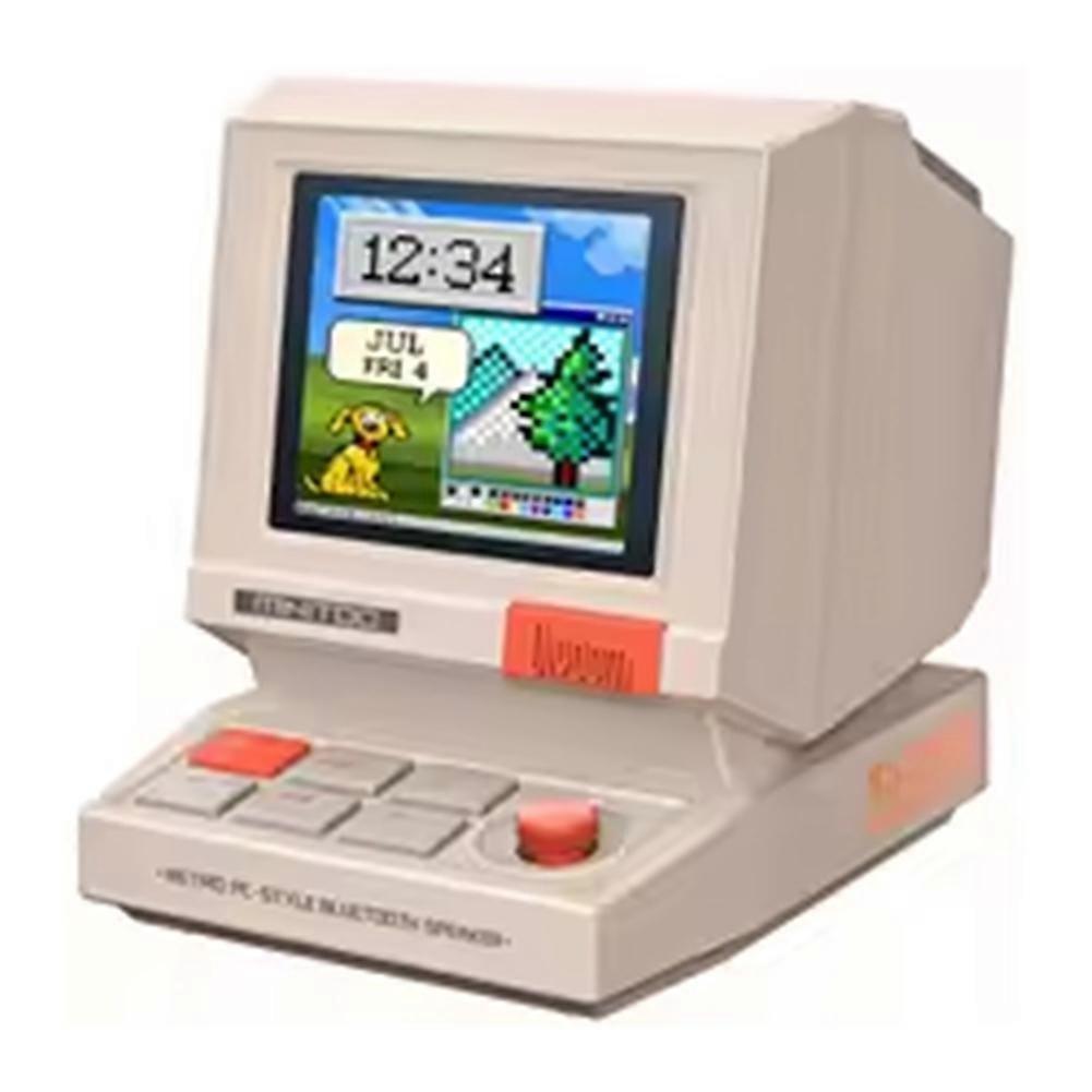 Divoom MiniToo Retro Bluetooth Speaker - Portable Pixel Art Display, Retro Computer Style, Ideal Gift