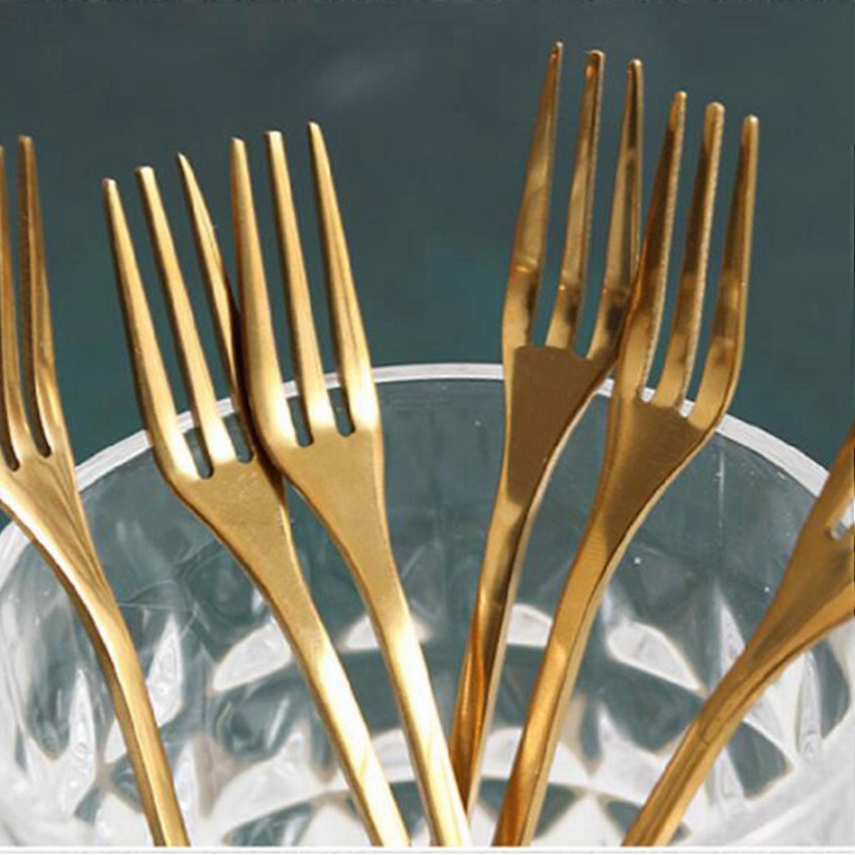 60Pcs Stainless Steel Flatware Fruit Fork Dinnerware Appetizer Snack Dessert Fork Kitchen Tableware Leaf Shape