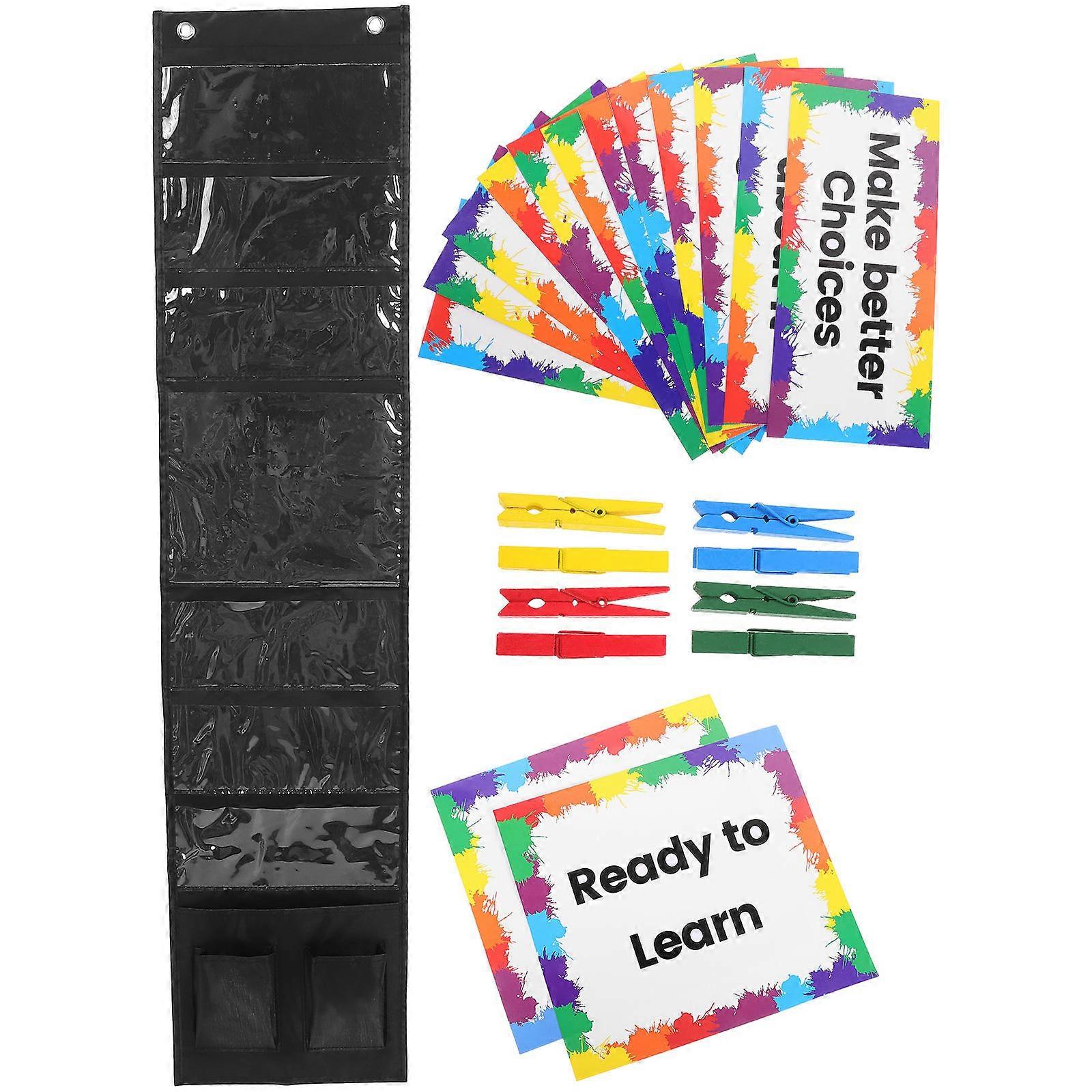 Behavior Chart For Home Education Purpose Black Polyester Paper Wood 1 Set