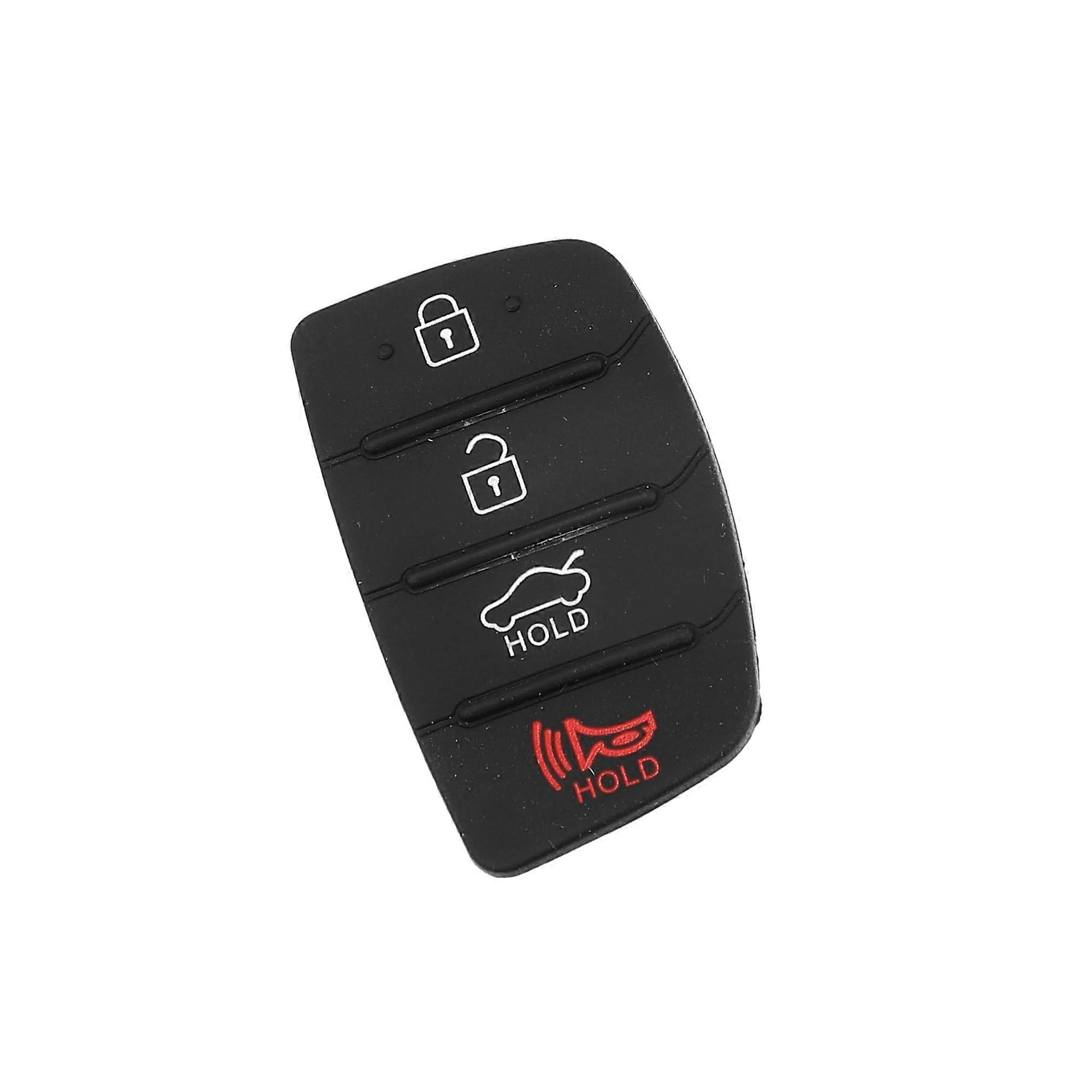 4 Button Remote Shell with Rubber Pad Durable Precise Fit for Hyundai Key Fob Replacement