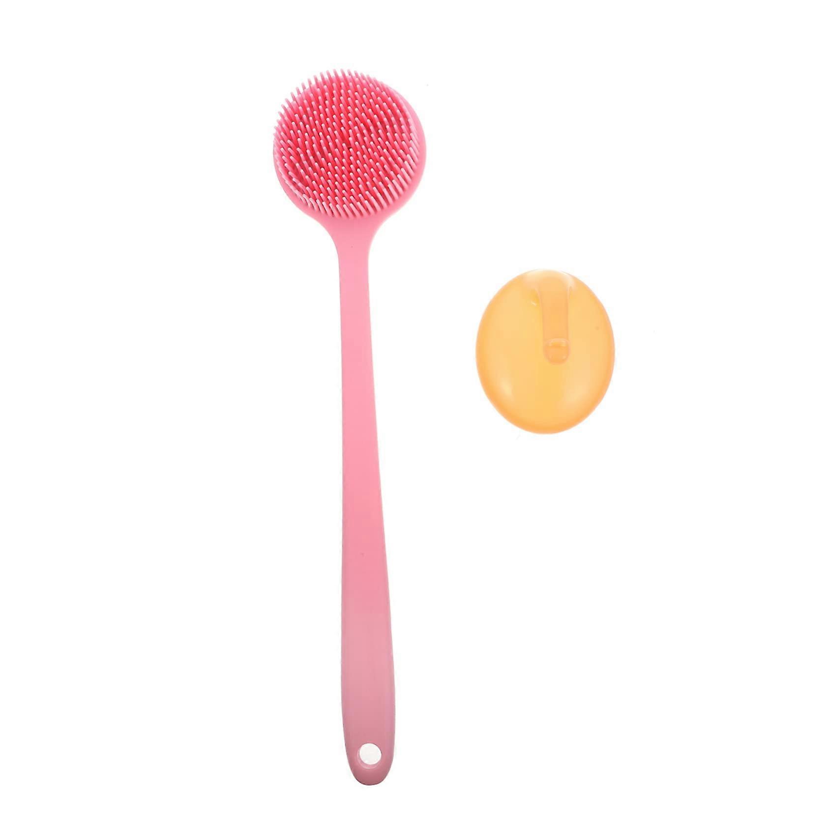 Long Handle Silicone Bath Brush Back Scrubber with Soft Bristles for Gentle Exfoliation