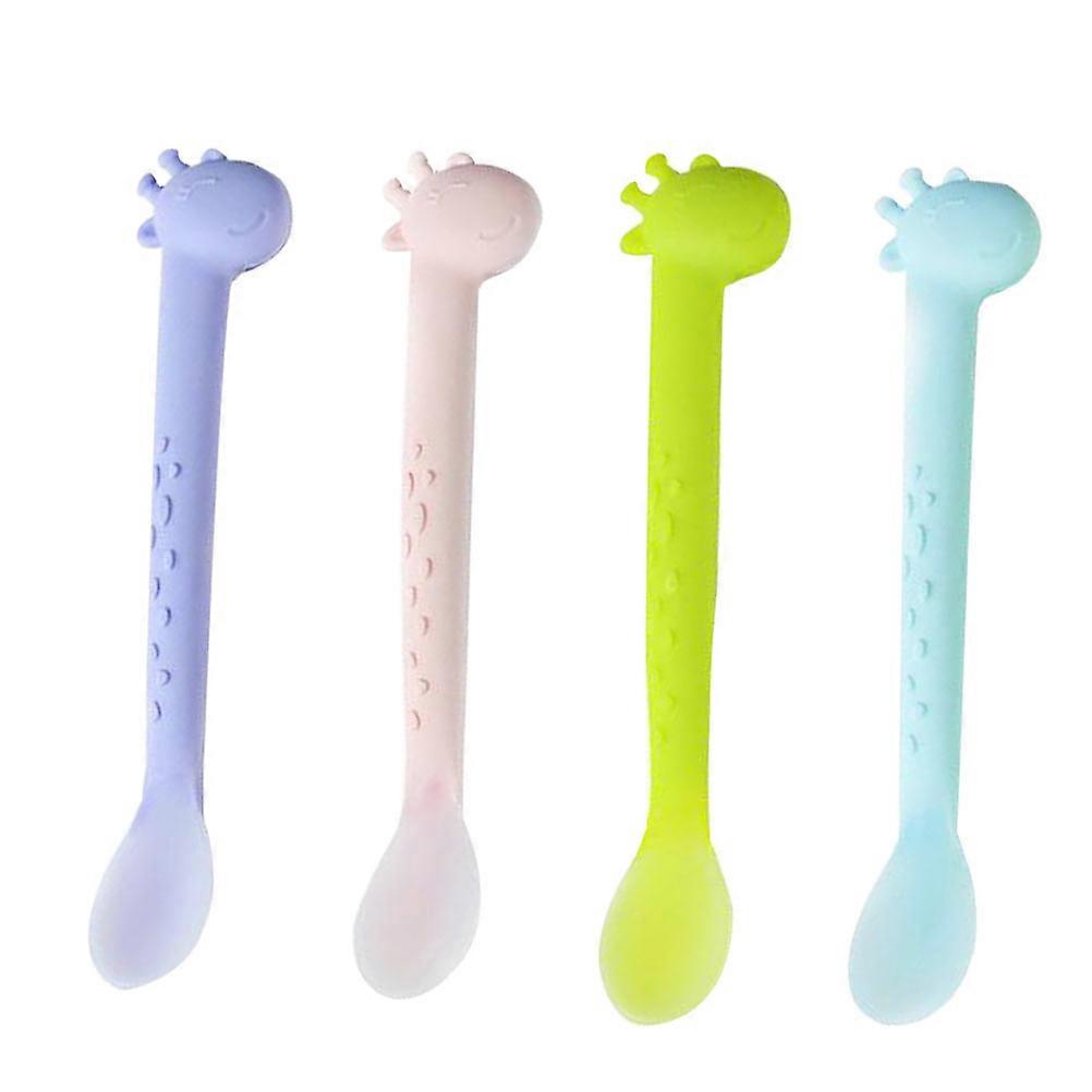 Infant Spoon Silicone Baby Feeding Spoon Suitable for 4Pcs Pack