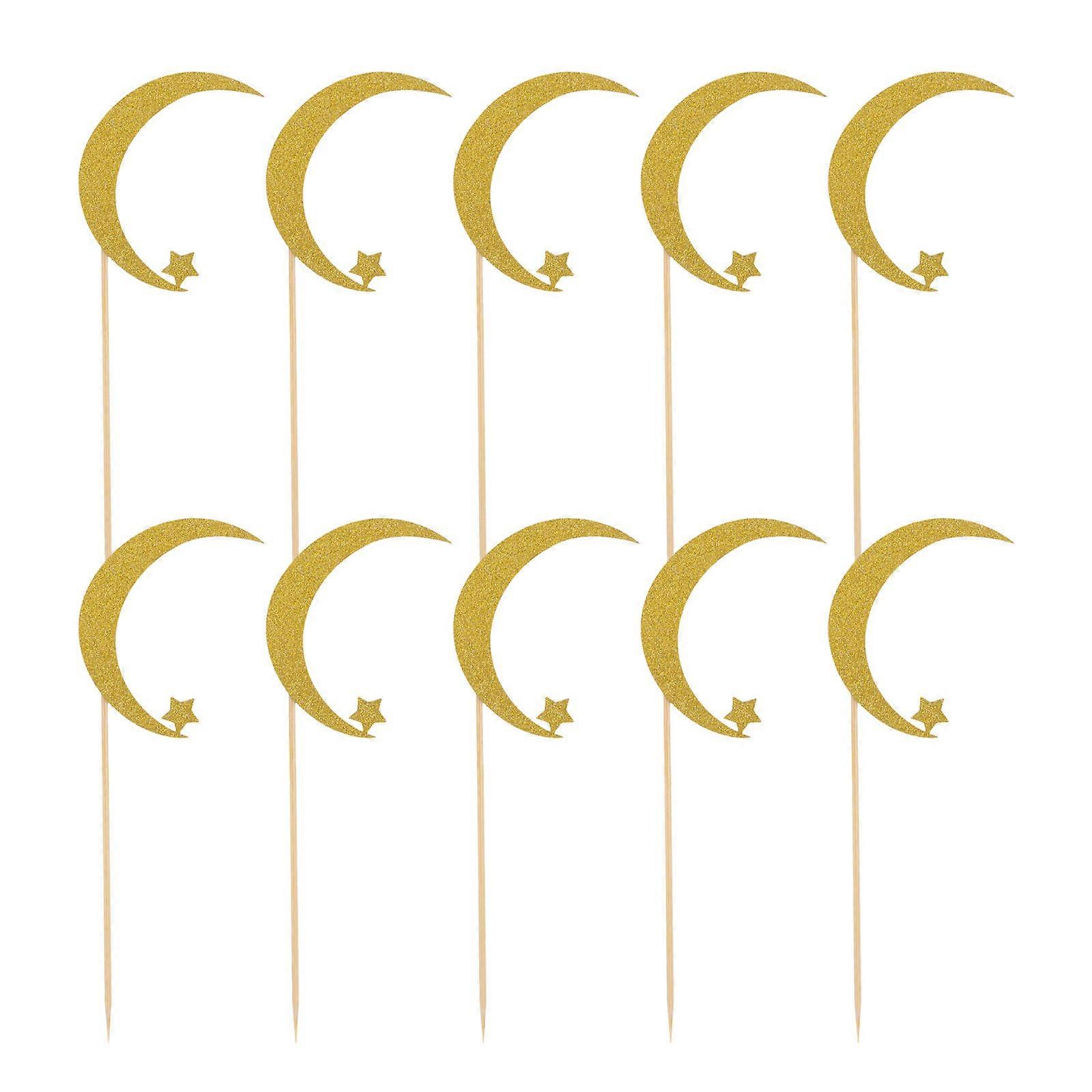 Moon Cake Picks Bairam Cake Insert Toppers for Decoration 25Pcs