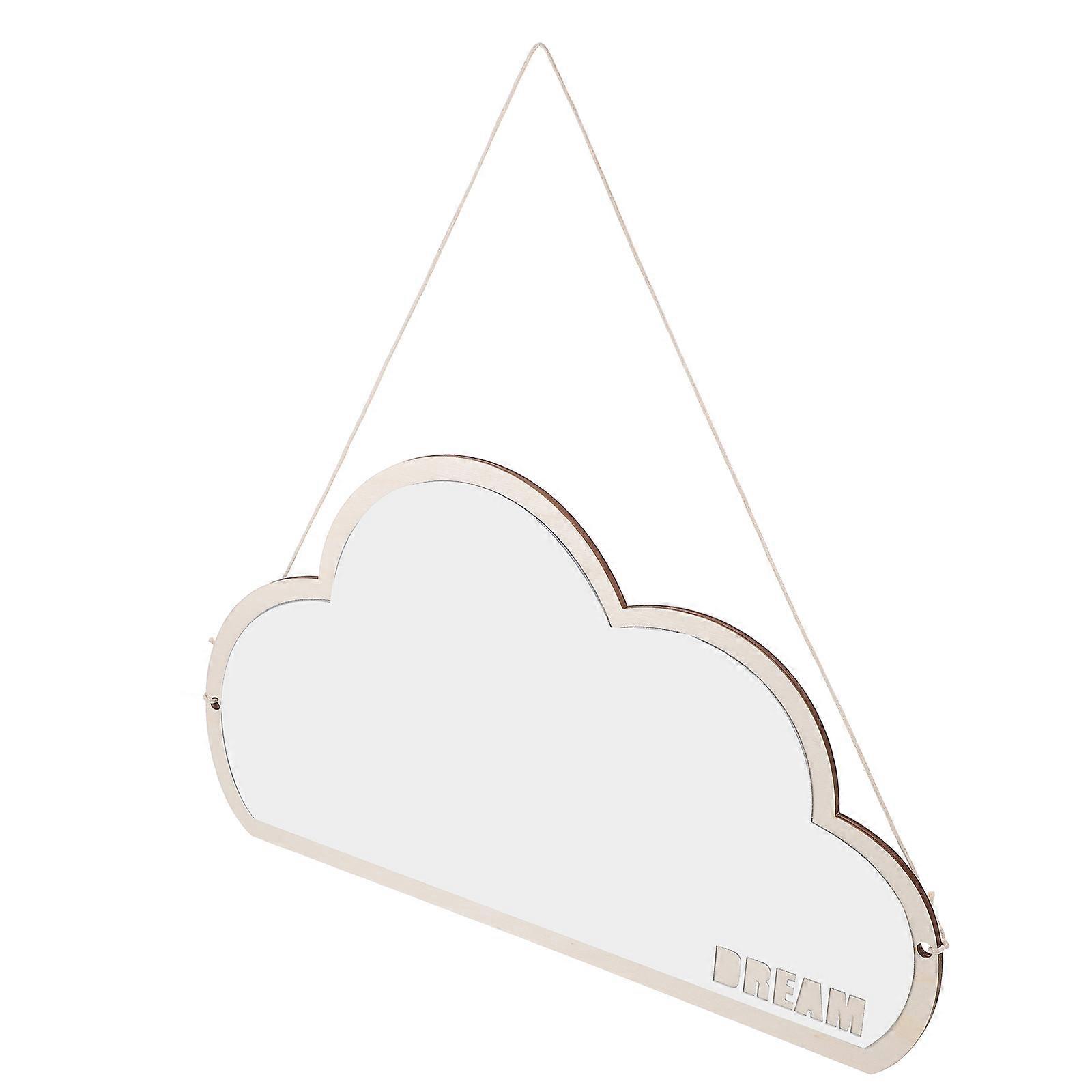 Wall Decor Cloud Shaped Mirror Hanging Mirror Acrylic Wood