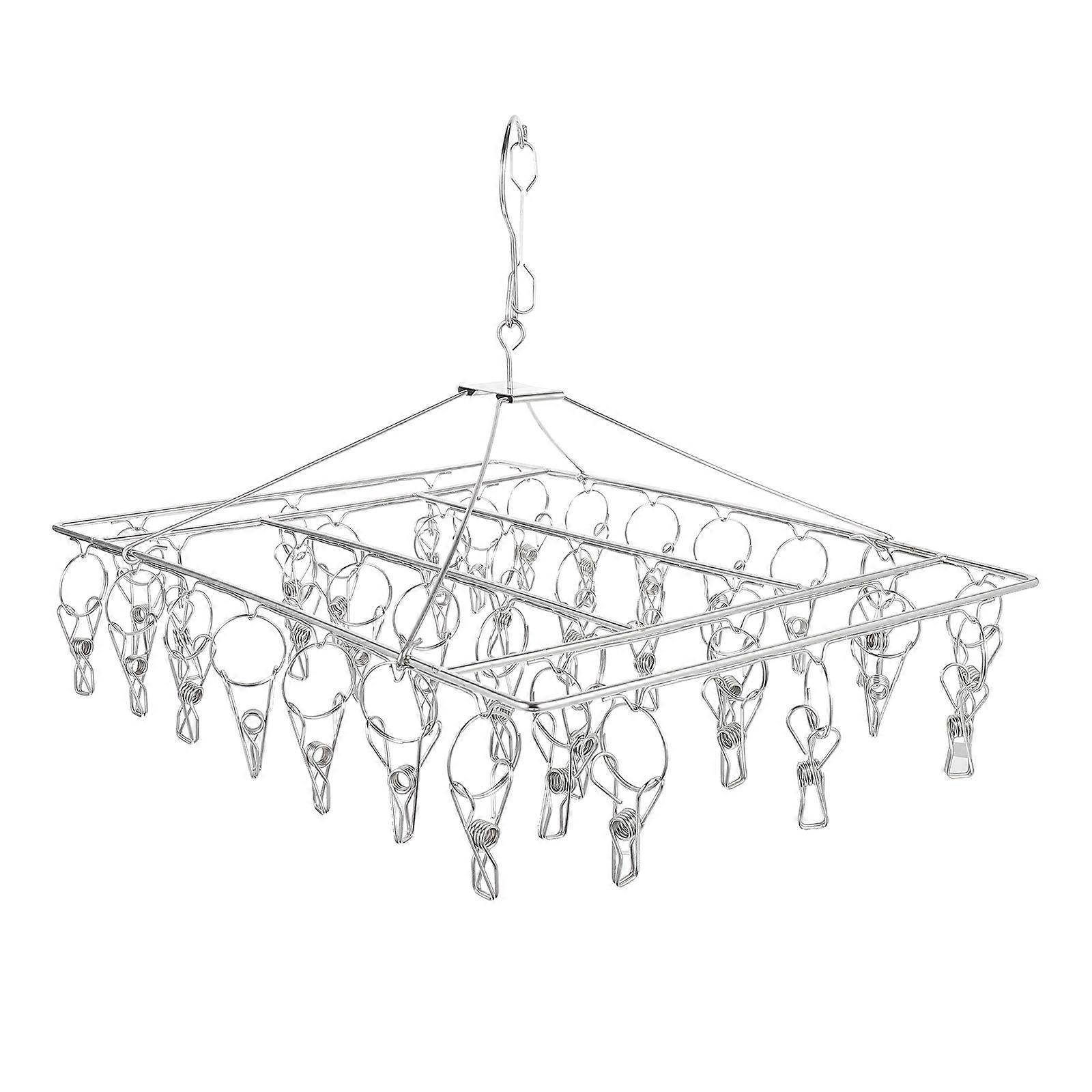 Windproof Stainless Steel Clothes Hanger Clips For Socks Drying Rack 1Pcs