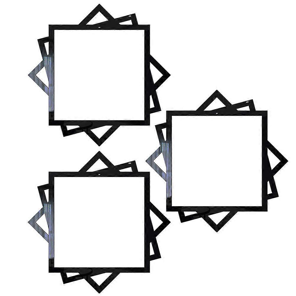 Plug Socket Stickers Acrylic Decals Black Square Mildew Proof Pressure Resistance For Switch Decor 3Pcs