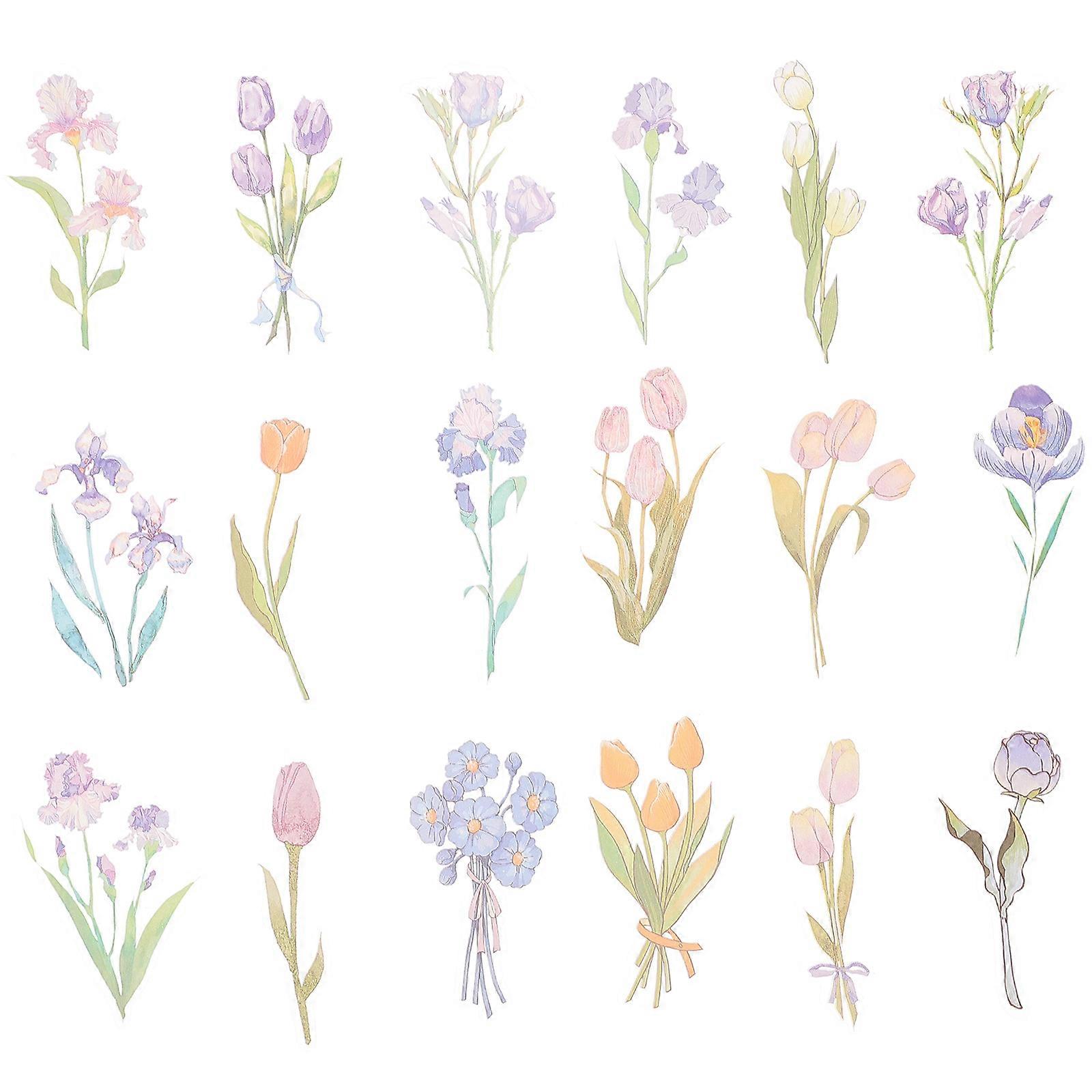 Flower Stickers Scrapbook Decorative Planner Stickers 80Pcs Collection