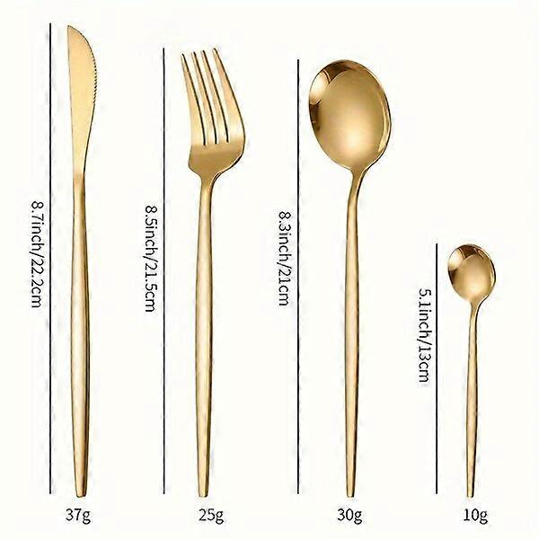 Tableware Set, Stainless Steel, 16 Pieces, Daily Dining Set