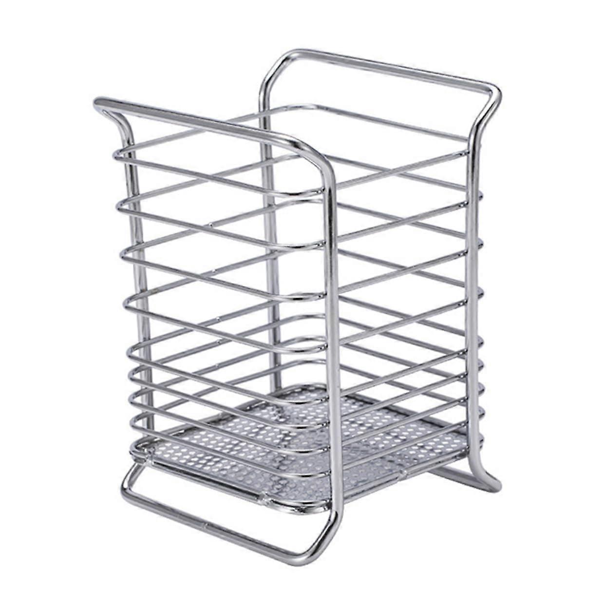 Kitchen Utensils Holder with Draining Shelf, Rustproof Cutlery Drying Rack Organizer for SpaceSaving Storage