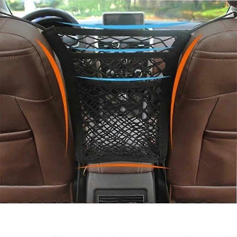 Car Storage Net Bag with Elastic Mesh for Trunk and Seat Back, Universal SpaceSaving Organizer