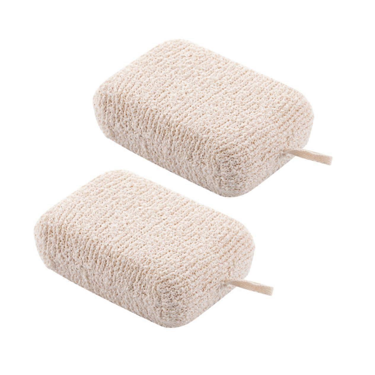 Bath Sponge and Shower Scrubber Set, Soft DoubleLayer Exfoliating with QuickDry Hanging Loop