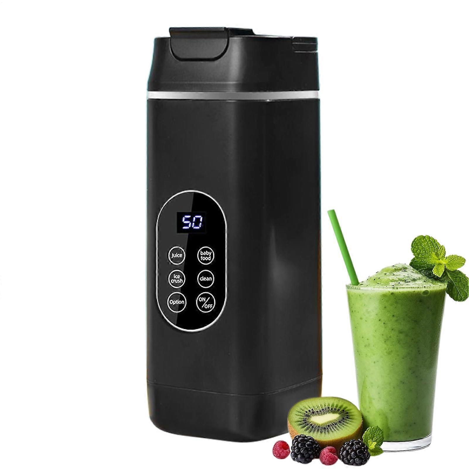 Portable Blender with MultiSpeed Control USB Rechargeable Juicer Cup for Smoothies Fruit Veg Black