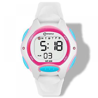 Veeki Kids Digital Watch for Girls Boys,Children Watches Waterproof Multi-Functional WristWatches with Alarm/Stopwatch(White)