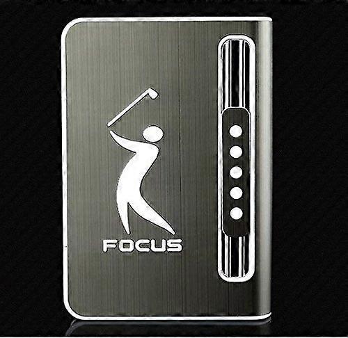 Automatic Cigarette Case with Built‑in Torch Lighter, 10 Pack, Refillable Butane, Black 84mm