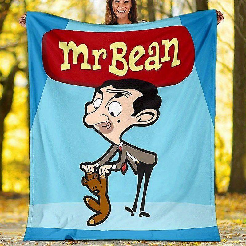Mr Bean Theme Blanket Soft And Cozy Digital Print Polyester Knit for Napping Camping