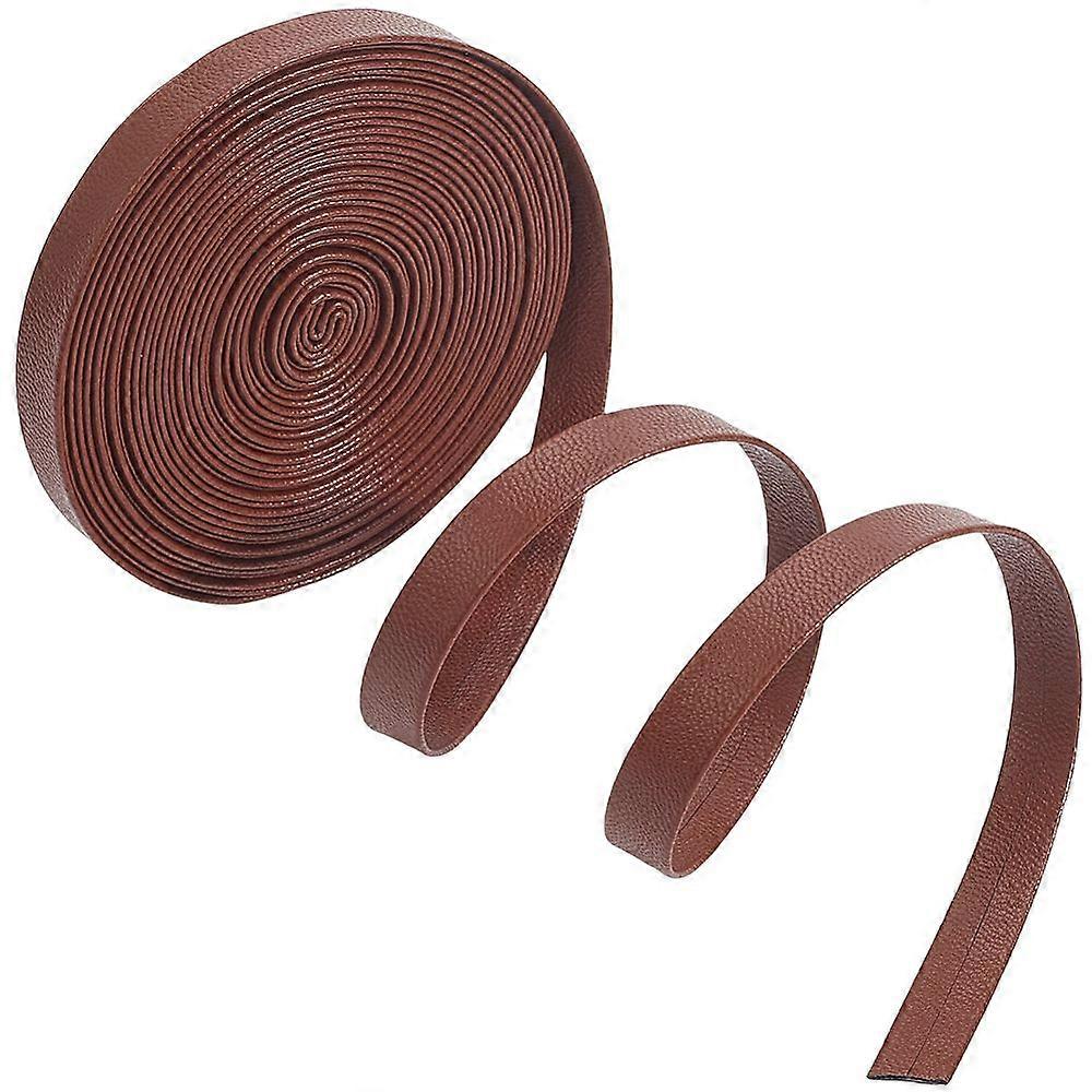 5M Folding PU Leather Flat Cord Sienna 10x1mm 5.47 Yards(5m)/bundle
