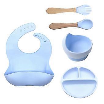 Children's Forks And Spoons Silicone Food Plate Feeding Plate Set 1