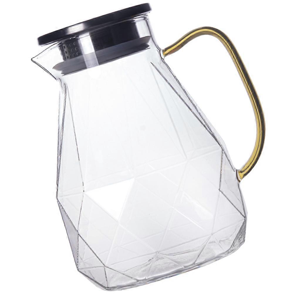 Cold Water Pitcher Glass Pitcher with Lid for Beverage Serving 1 Piece