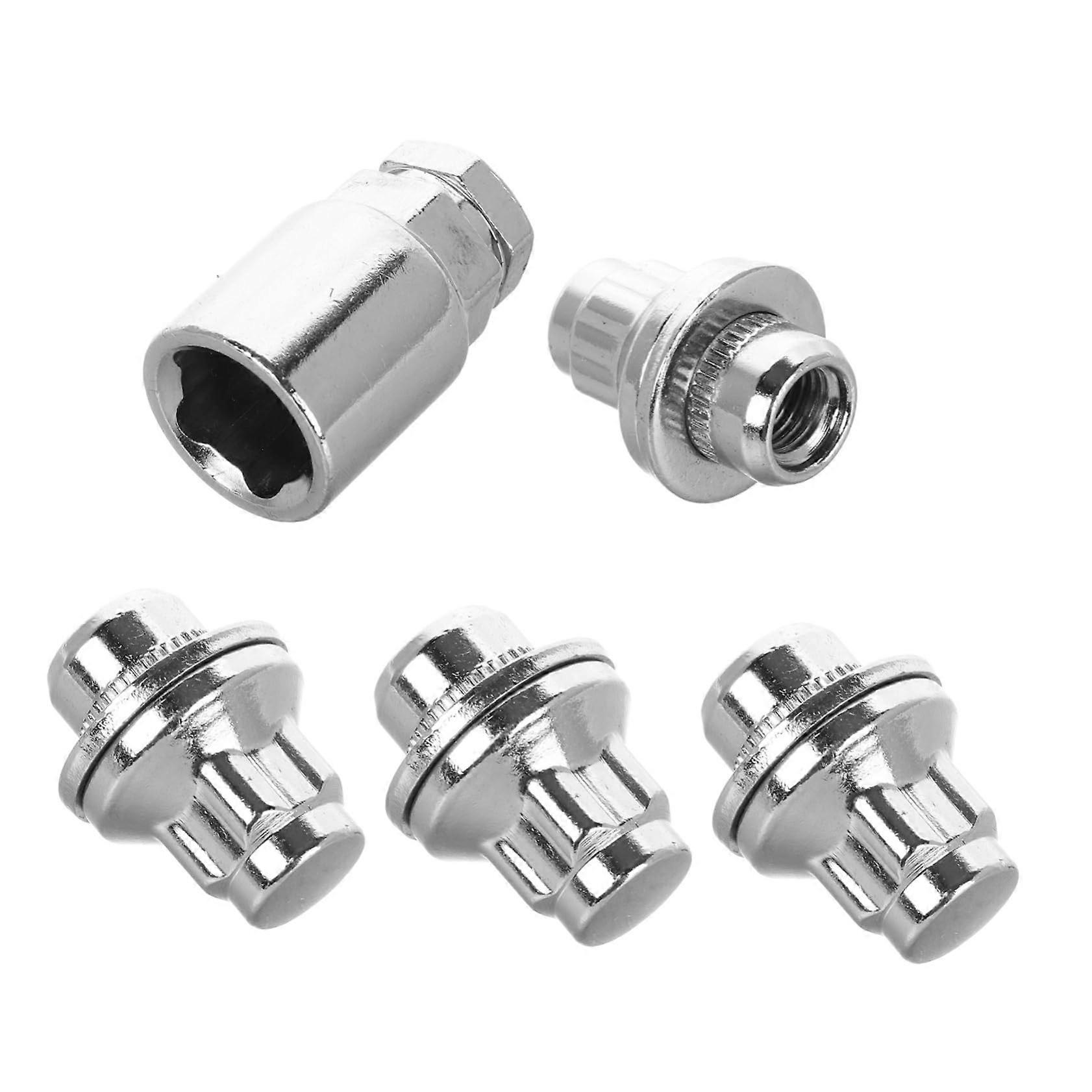 AntiTheft Wheel Lock Lug Nuts Set for Cars Trucks Trailers, 5Piece Durable Metal Kit