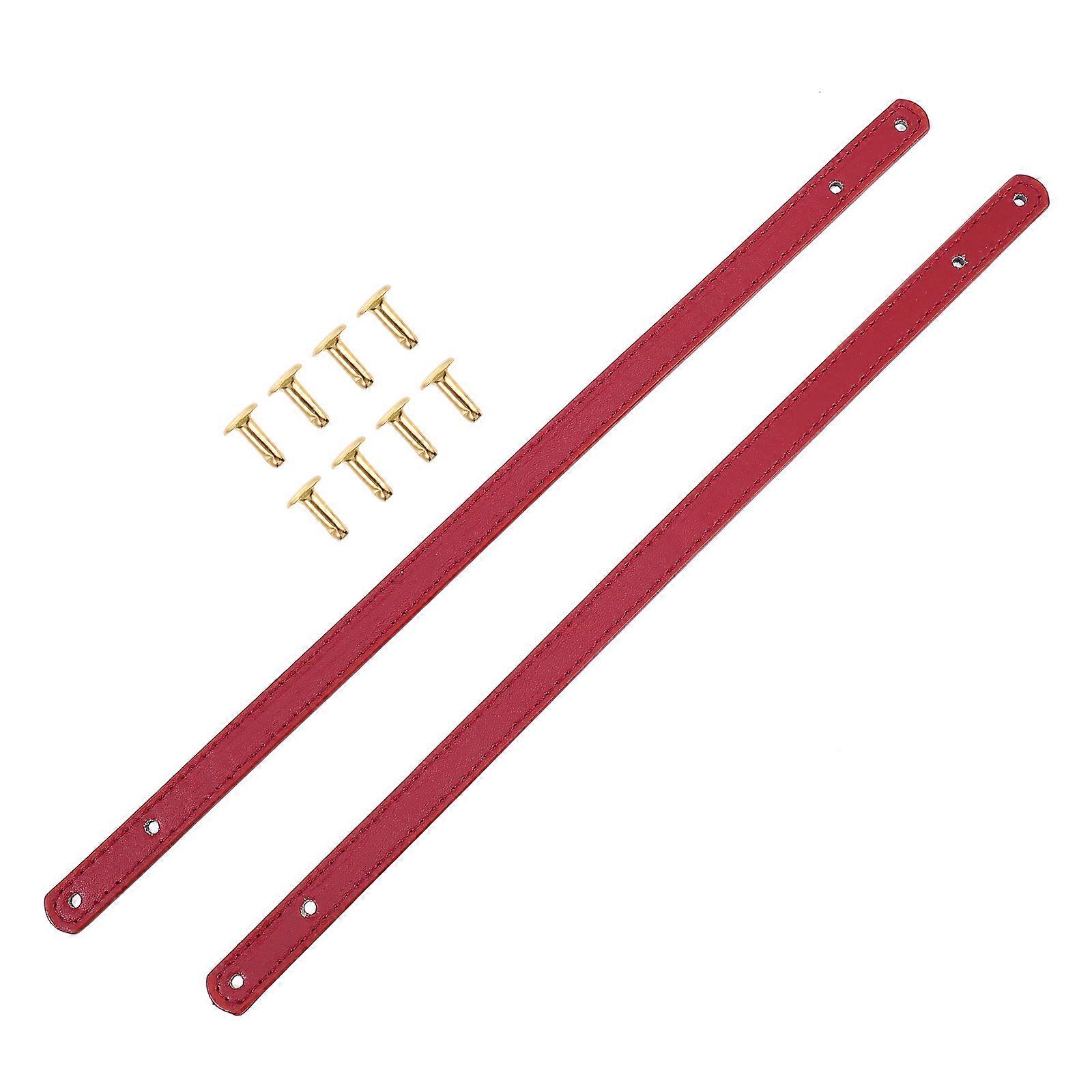PU Handbag Strap Dark Red for Bag Accessories 1Pair