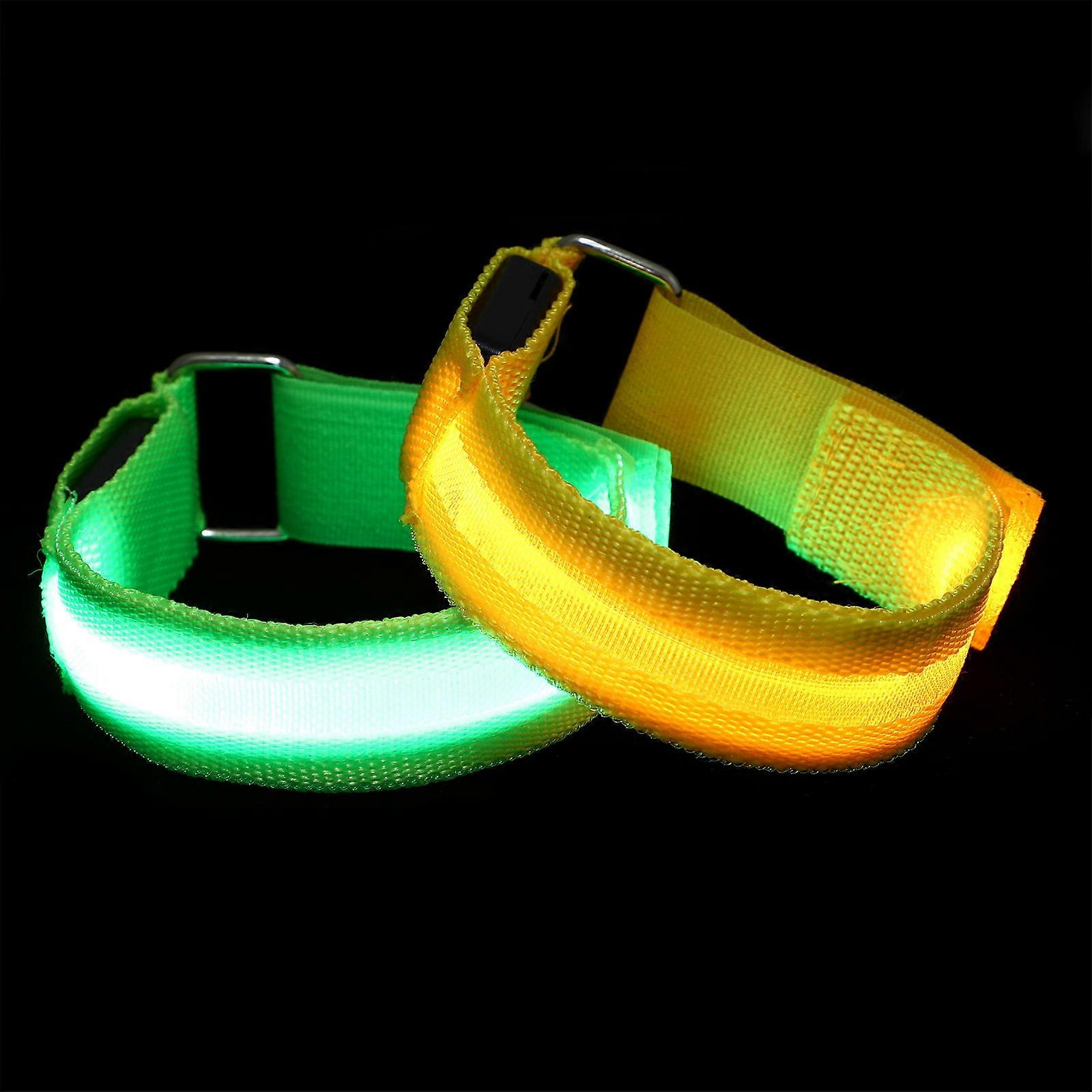 Fluorescent Armband LED Light for Night Running with 2Pcs Adjustable Bracelets