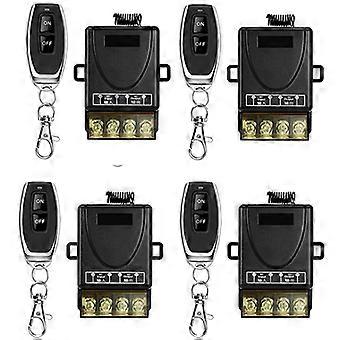 4X 433MHz 220V Water Pump Remote Control Switch 1Ch 30A Receiver Module ON/OFF Wireless Transmitter